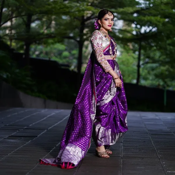 Purple_Embellished_Banarasi_Jacquard_Saree_(Purple)